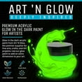 thumbnail image 5 of Glow In The Dark Acrylic Paint - Neutral and Fluorescent Paints with 5+ Color Options for Art Paintings, Decorations, Outdoor & Indoor Art Craft for Adults, Students, Kids - 1 Ounce (Neutral Green), 5 of 6