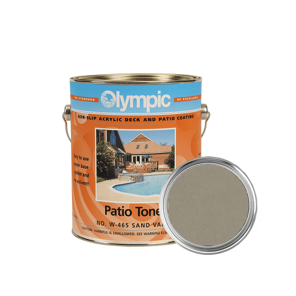 Olympic Patio Tones - Sand Valley - 1 Gallon - Non-slip acrylic deck and patio coating, concrete restorer.