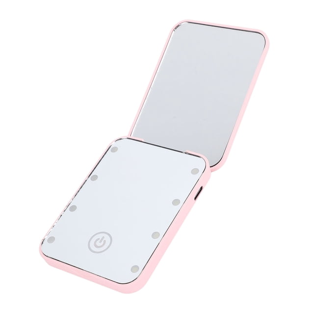 Magnifying Portable LED Makeup Mirror with 2 Sided Small Travel Cosmetic Mirror for Bright Lighted Makeup Area