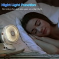 thumbnail image 6 of Venoro Clip Desk Fan Powerful with Adjustable Speeds 3-in-1 Night Light, White, 6 of 13
