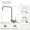 thumbnail image 3 of Stylish Single Handle Brushed Stainless Steel Foldable Kitchen Faucet, 3 of 11