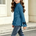 thumbnail image 4 of DJDLJWCJ Kids Girls Cotton Long Sleeve Tee High Neck Slim Fit Basic Tees Tops Stretch Soft Comfortable Pullover Shirts Blue Size 4T, 4 of 6