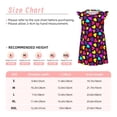 thumbnail image 3 of Fotbe Colorful Hearts Vestido de Dormir para Niñas de 3 a 10 Años, Mangas Cortas, Estilo Princesa, Pijama Camisón con Mangas Voladas-Small, 3 of 6