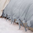 thumbnail image 6 of Unique Bargains Washed Cotton Duvet Cover Pillowcase Bedding Set King Light Gray, 6 of 8