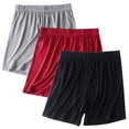 thumbnail image 3 of Aobny 3 Pack Women's Shorts Board Lounge Clothes Plus Size Baggy Casual Shorts for Women,Gray,XXL, 3 of 4