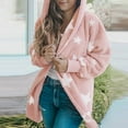 thumbnail image 6 of jsaierl Women's Fashion Casual Hooded Pocket Five-pointed Star Cardigan Plush Stitching Jacket Coat, 6 of 8