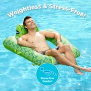 Aqua Leisure 0 Gravity Inflatable Swimming Pool Lounge Float, Green, 4 Pack