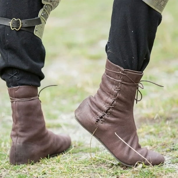 Botas medievales renacentistas Victoria para Cosplay Unisex, zapatos Retro, caballero, cazador, príncipe, Halloween, Carnaval, disfraces de pirata, accesorios