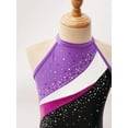 thumbnail image 6 of YONGHS Kids Girls Ballet Dance Outfits Gymnastic Sleevelesss Leotard with Chiffon Skirt Hair Band Set Purple 6, 6 of 7