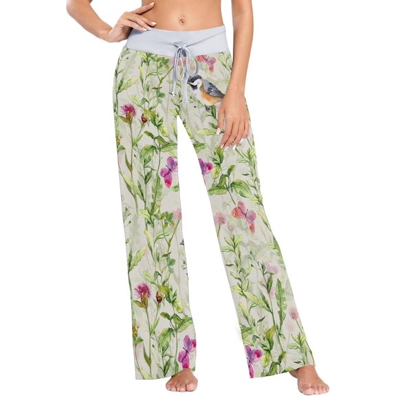 Women's Pajama Pants Adorable Birds Comfy Stretch Sleepwear Womens Wide Leg Pants Casual Loose Yoga Sweatpants Comfy Lounge Pajama, X-Large