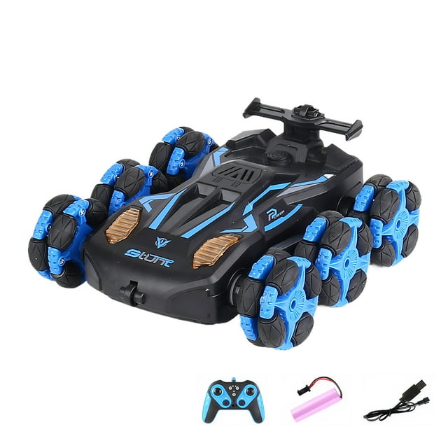 Bewildely Emocionante coche de carreras RC de alta velocidad para emocionantes aventuras y acrobacias. Kits de construcción modelo azul Control remoto único