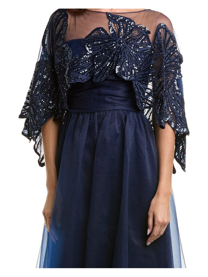Theia womens Ginny Beaded Capelet Gown, 12 - Walmart.com
