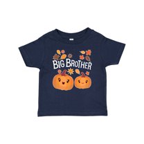 Inktastic Big Brother Pumpkins with Fall Leaves Boys Baby T-Shirt