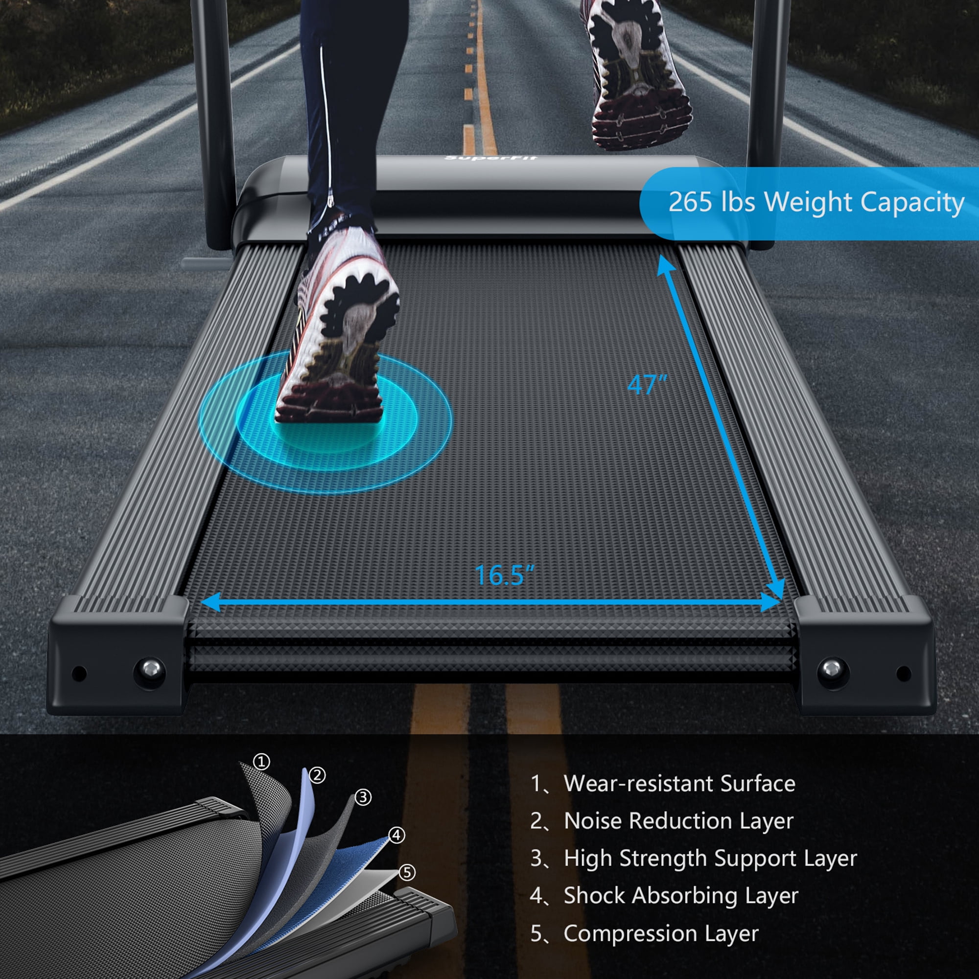 Gymax Folding Treadmill 3.0HP Electric Walking Running Machine w/ LED Touch Screen