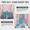 thumbnail image 6 of Bohemian Pioneer Flower Patchwork Apron-Garden Aprons for Women with Pockets-Cotton Linen Waterproof Kitchen Cooking Gardening Aprons Adjustable for Kitchen,Cooking,BBQ and Salon 33x27 Inch, 6 of 7