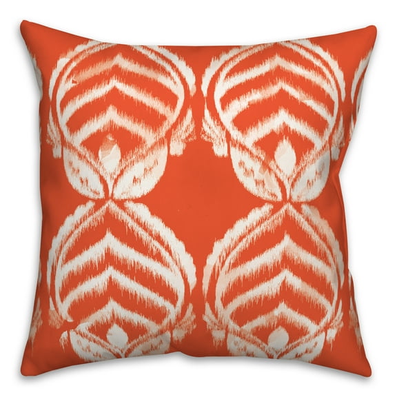 Creative Products Orange and White Leaf Pattern 20x20 Indoor / Outdoor Pillow
