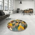 thumbnail image 3 of Ahgly Company Tapis d'Intérieur Ronds Abstraits Brun Rougeâtre, Tapis de Zone Abstraits, 3 Pieds Rond, 3 of 6