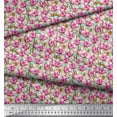 thumbnail image 3 of Soimoi Blue Cotton Duck Fabric Leaves & Daffodil Floral Print Fabric by Yard 42 Inch Wide, 3 of 3