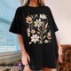 thumbnail image 2 of Faldas Cortas para Mujeres, Impresión de Flores Casual Oversized Camiseta de Manga Corta Top Hecho de 95% Poliéster 5% Spandex para Primavera Verano, Falda Corta de Verano, 2 of 7