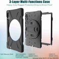 thumbnail image 6 of Dteck Shockproof Case for Samsung Galaxy Tab S7 FE Case (12.4 inch, 2021 Release) SM-T730/T736B, Kids Case 360 Rotating Stand Case Drop-Proof Protection with Hand Shoulder Strap - Black, 6 of 9