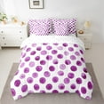 thumbnail image 2 of Manfei Circle Ciecular Pattern 7-Piece Twin Bedding Sets,Ink Polka Dot Bedding Comforter Set,White Purple Sheet Sets For Teens,Ultra Soft Home Decor Reversible, 2 of 8