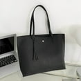 thumbnail image 2 of TAIAOJING Womens Handbags Ladies Fashion Shoulder Bag Solid Color Fringed Leather Large Capacity Shoulder Handbag, 2 of 5