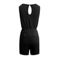 thumbnail image 4 of Pantalones cortos con cordón para mujer: ropa deportiva, poliéster y spandex, bolsillos laterales, cintura ajustable, tallas S-XXL., 4 of 5