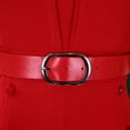 thumbnail image 6 of AURA Plus Size A Line Midi Dress Solid Color Round Neck Three Quarter Sleeve With Belt S XXXL, 6 of 7