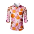 thumbnail image 4 of Kixjoy Tropical Shirts for Men Big and Tall Long Sleeve Button Down Shirt Stretch Casual Collared Loose Fit Shirts Lightweight Summer Beach Blouse for Men, Pink XL, 4 of 4