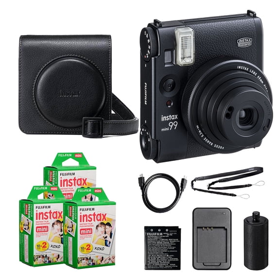 Fujifilm Instax Mini 99 Instant Film Camera (Black)   Case   Instax Mini Instant Film (60 Sheets)