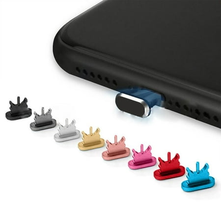Anti-Dust Plug , Compatible with iPhone 11, X, XS, XR, 8, 7,Max, Pro, Includes Port Cleaning Brush and Cover Holders