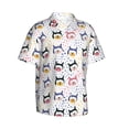 thumbnail image 3 of Xecao Cute Dog print Hawaiian shirt - a stylish short-sleeve button-down for men, perfect for casual beach and tropical outings., 3 of 9