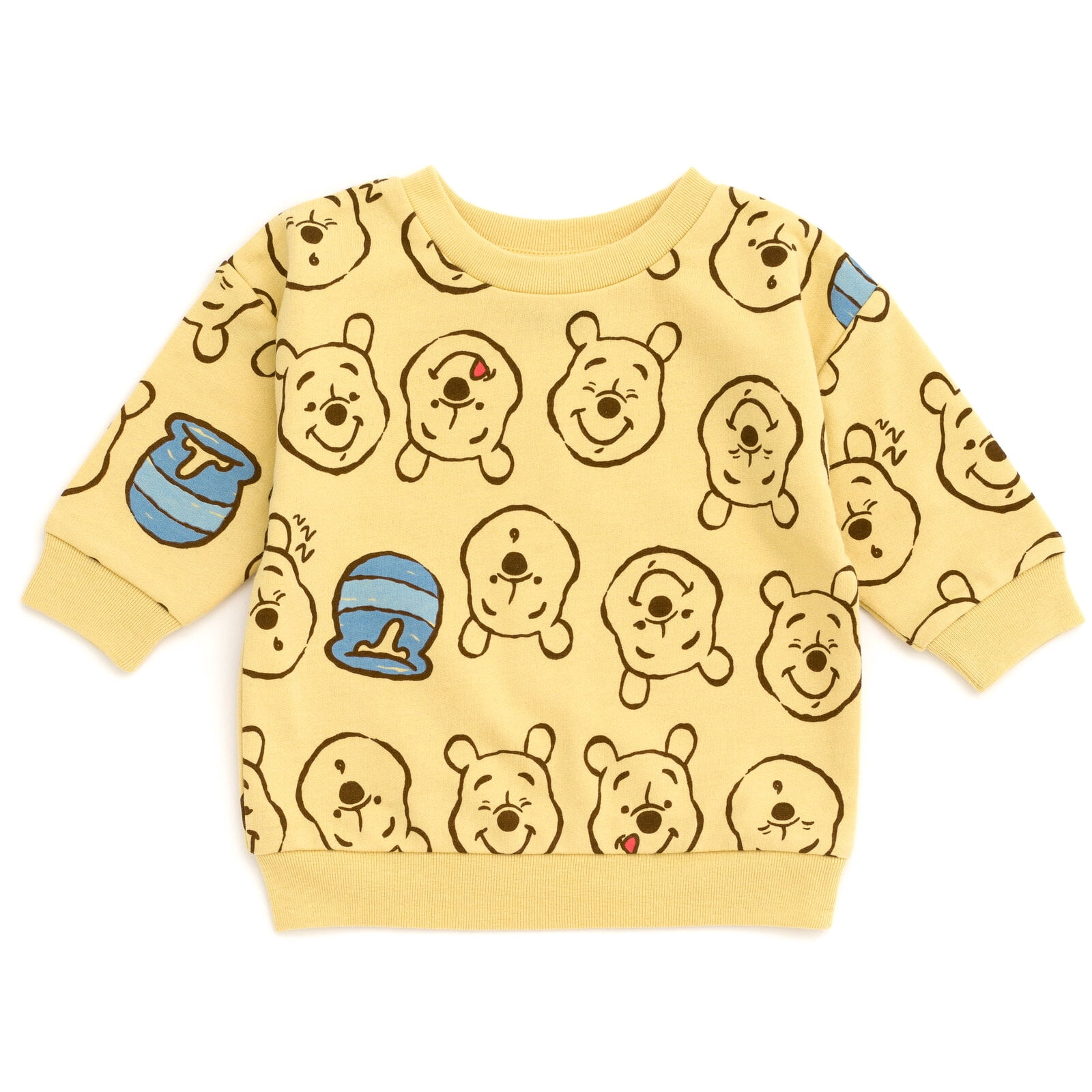 Disney Winnie the Pooh Infant Baby Boys French Terry Sweatshirt and Bike Shorts Newborn to Toddler