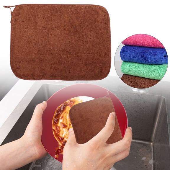 Zjh Textile Microfiber Cleaning Towel - 40x40cm brown Towel, Water-Only Deep Cleaning Cloth, Streak-Free Reusable Towel for Kitchen/Bathroom/Glass/Electronics (1 Piece)