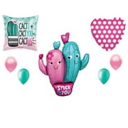 Cactus Stuck on You Valentine's Day Balloon Bouquet Party Decoration Supplies