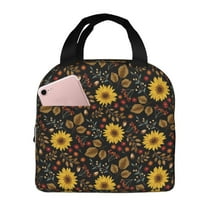Vsdgher Sunflowers Leaves Lunch Bag, Lunch Box for Women Adult Men, Lunch Tote Insulated Cooler Lunch Container for Work/Office/Picnic/Travel