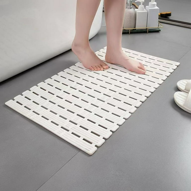 Long Bath Mat With Tpe Material For Bathroom, Non-slip With
