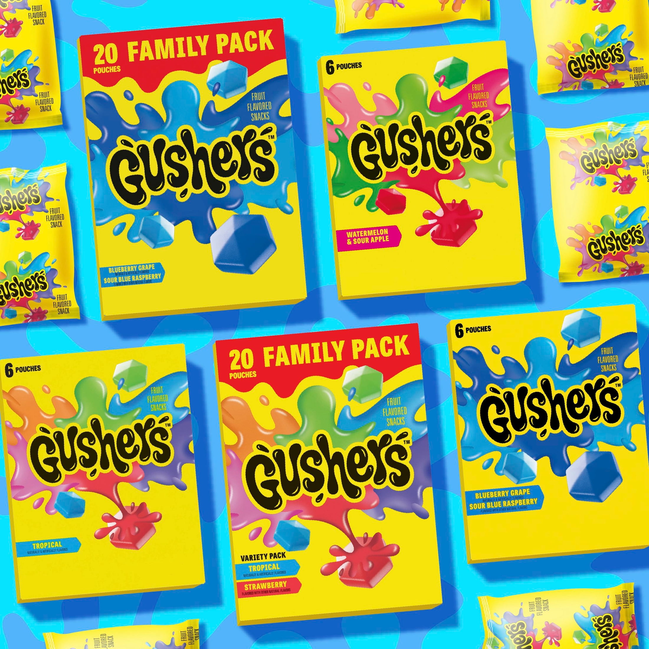 Gushers Fruit Flavored Snacks, Valentine's Day, Family Pack, 20 Ct, 16 oz