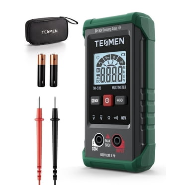 TESMEN Digital Multimeter Voltage Tester TM-510 Volt Ohm Amp Meter with Diode Test, Auto-Ranging Electrical Tester for Home and Car, 1 Pack