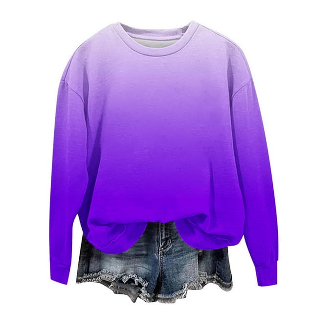 Yanlir Chandail Molletonné Surdimensionné pour Filles, Mode Enfants, Printemps Automne, Chandails Molletonnés, Col Rond, Manches Longues, Chandail Décontracté Ample, Hauts, 1-12 Ans (Violet, 1 An)