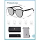 thumbnail image 5 of Gafas de sol SOJOS Classic Round SJ2067 para mujer y hombre, color negro y plateado, 5 of 5