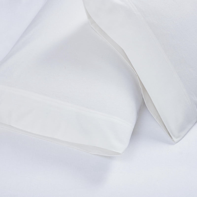Superior Solid Flannel Cotton Pillowcases, Set of 2, Standard, White