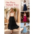 thumbnail image 6 of Cuteduck Women's Flowy Pleated Tiered Skirt Casual A-Line Midi Skirt S-2XL, 6 of 7