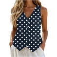thumbnail image 2 of Uaswgudfs Women's V Neck Button Down Vest Classic Polka Dot Sleeveless Casual Summer Tops, 2 of 5