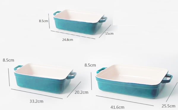 Pure White Livfodrm Bakeware Tray Porcelain Baking Dish for Oven Large Rectangular Casserole Dishes Lasagna Pan with Double Handle for Cooking and Daily Use13 x 9 Inch 
