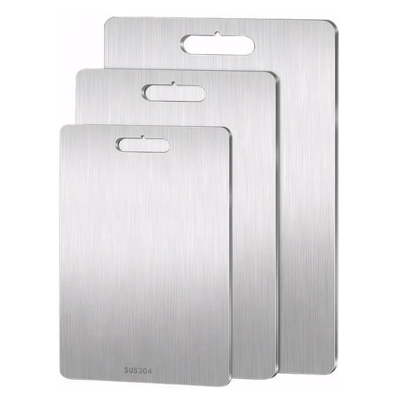 TTFP Titanium Cutting Board, Stainless Steel Cutting Board for Kitchen Pack of 3