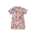 thumbnail image 2 of Elippeo Baby Girl Swimwear Summer Floral Print Short Sleeves Swimsuits 6 12 18 24 Months 3 Years for Toddler Bathing Suits Beachwear, 2 of 10