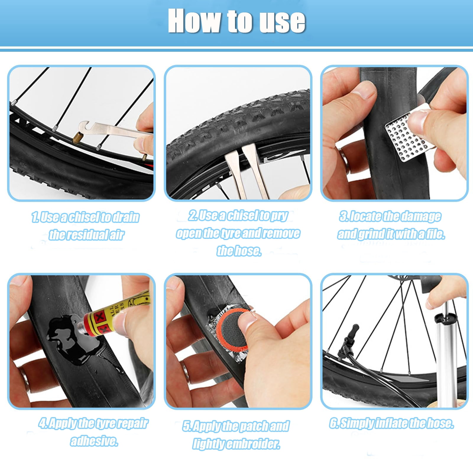 SPOKKI Rubber Solution Bicycle Inner Tube Repair Kit (79 Pieces)