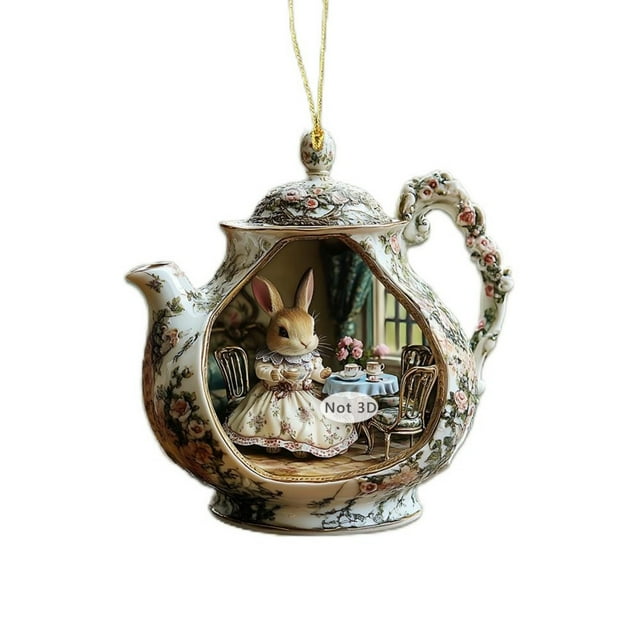 Fiudx Colgante de Taza de Té, Encantador Dije Acrílico para Mochila, Decoración Caprichosa para El Interior Del Coche, Diseño Duradero y Ligero, Personalizable para Bolsos o Casas, Regalo Perfecto pa