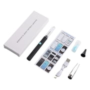 Visual Ear Wax Removal, Ear Cleaner with Camera, Ear Camera Otoscope with Light, Ear Cleaning Kit with 6 Led Light, 4pcs Ear Scoops, 130mAh Battery for iPhone, iPad, Android Phones (Black)